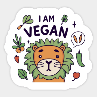 Vegan lion Sticker